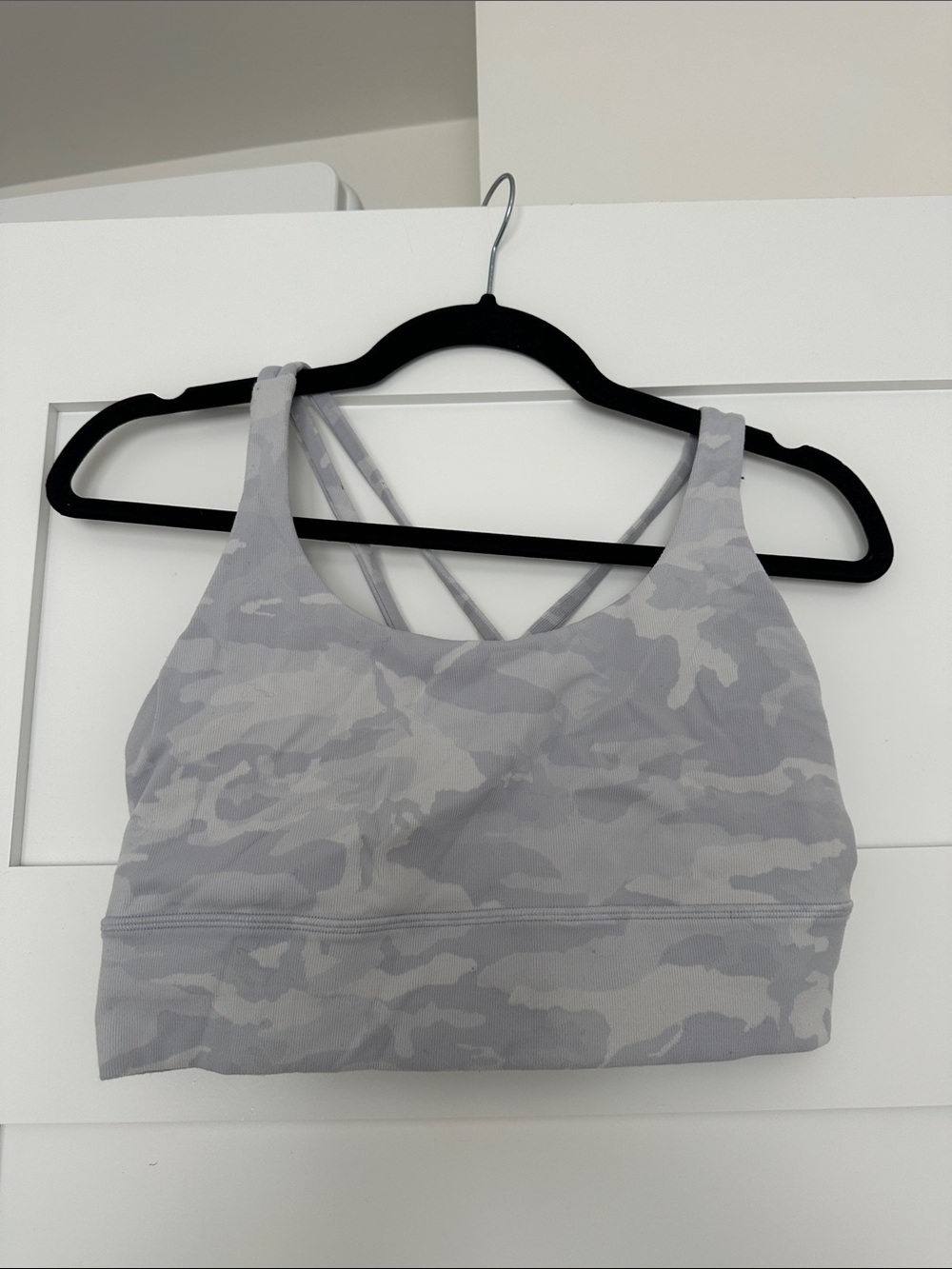 Lululemon Gray Camo Strappy Sports Bra